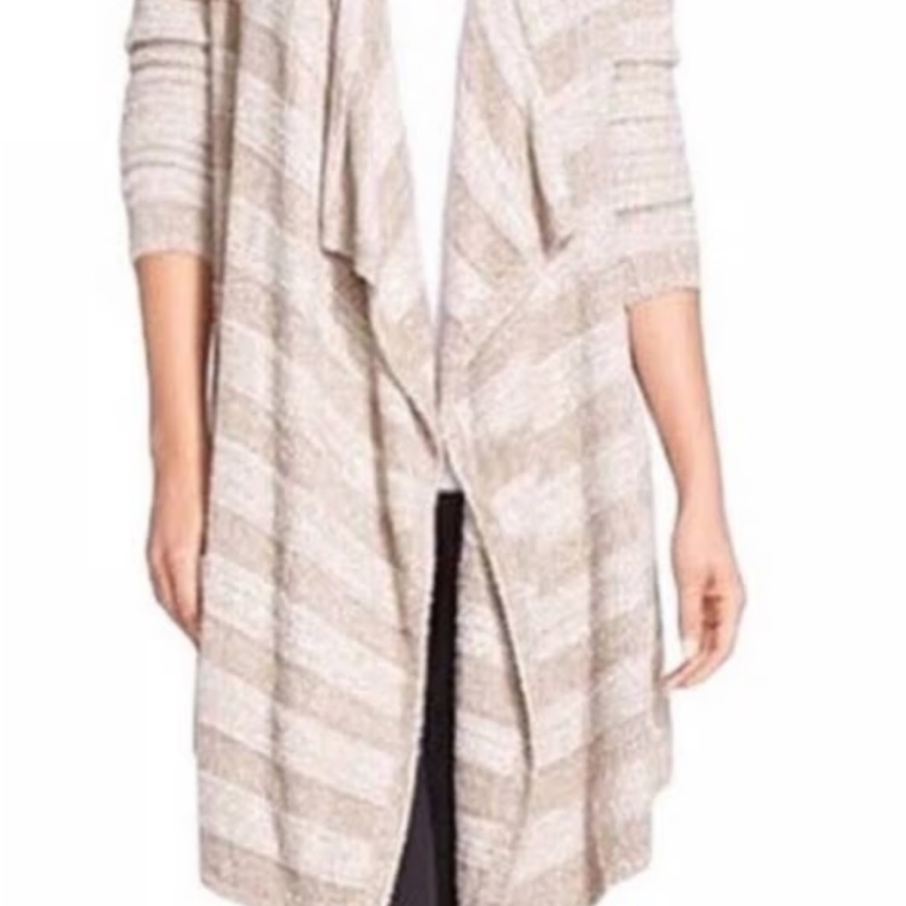 Barefoot Dreams Bamboo Chic Lite heathered calypso wrap taupe pearl NWT
